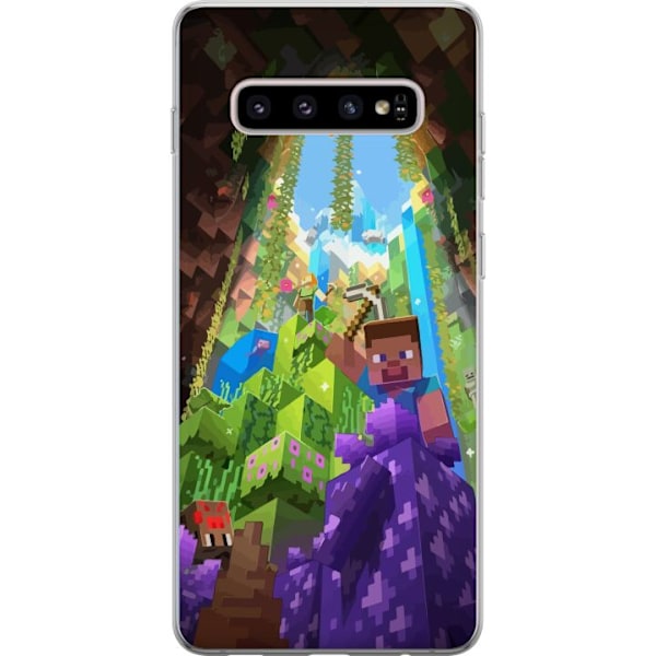 Samsung Galaxy S10+ Gennemsigtig cover Minecraft