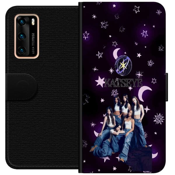 Kompatibel Tegnebogsetui til Huawei P40 KATSEYE lilla