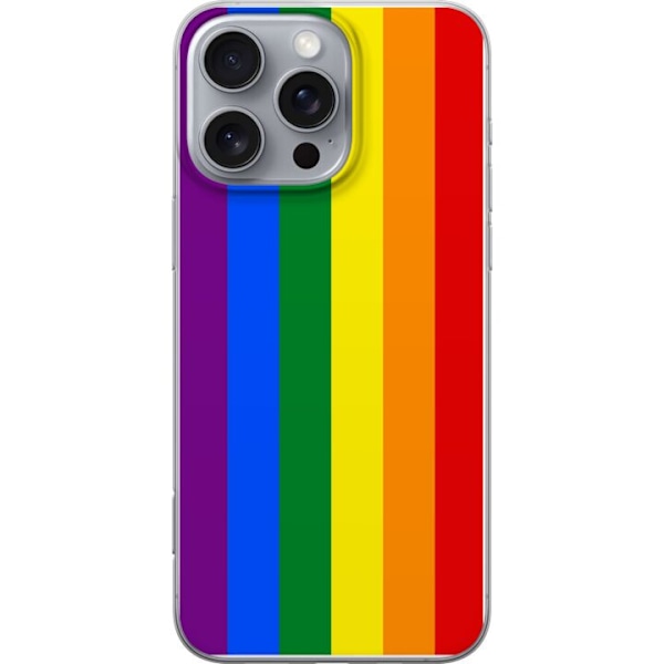 Apple iPhone 16 Pro Max Gennemsigtig cover Pride Flagga