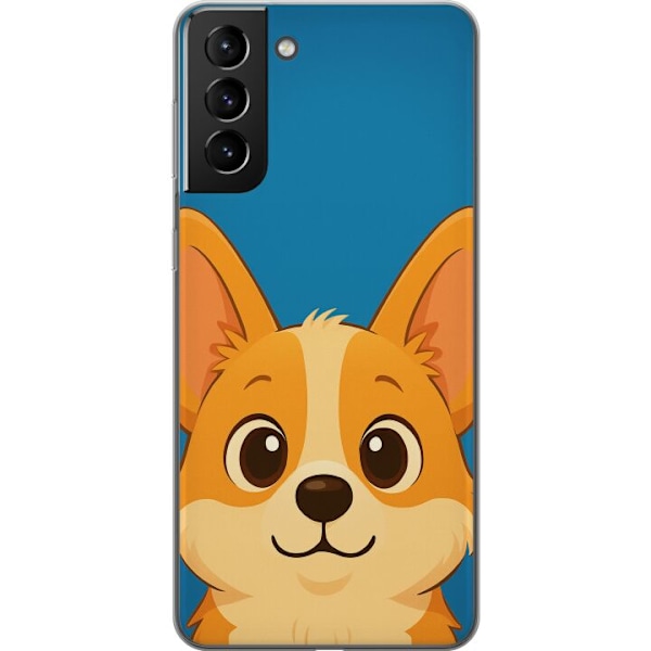 Samsung Galaxy S21+ 5G Genomskinligt Skal Hello Corgi