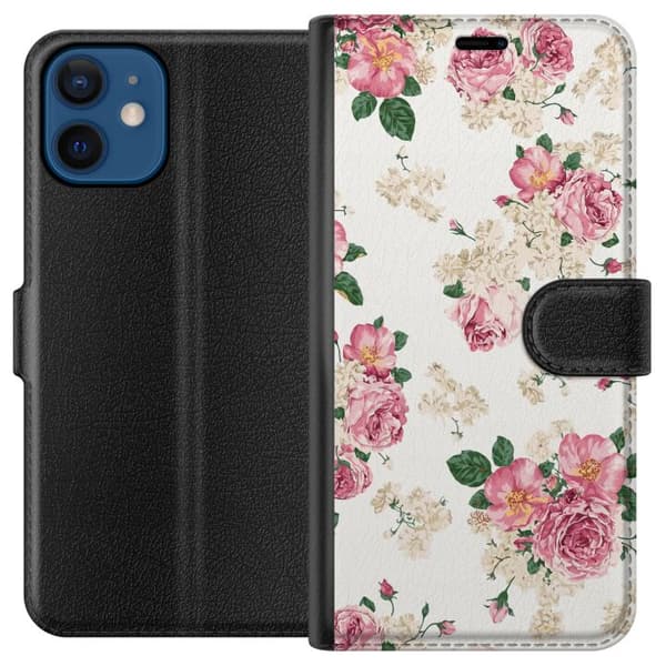 Kompatibelt Plånboksfodral till Apple iPhone 12 mini Retro Blommor