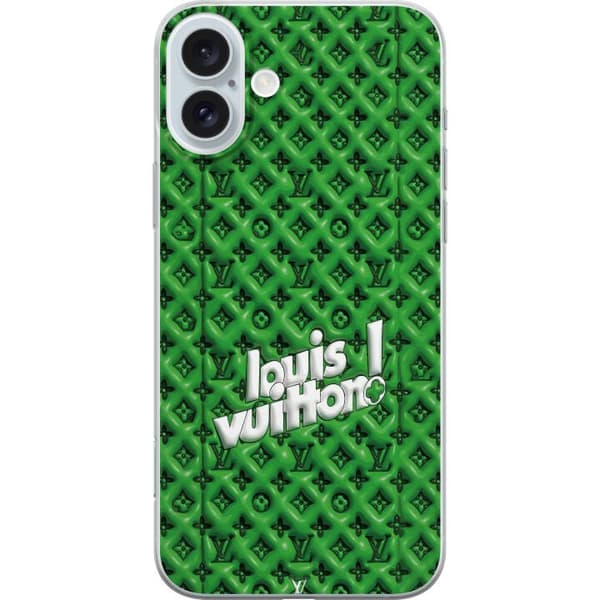 Kompatibelt Mobildeksel til Apple iPhone 16 Plus Inspirert grønt monogram med logo grønn