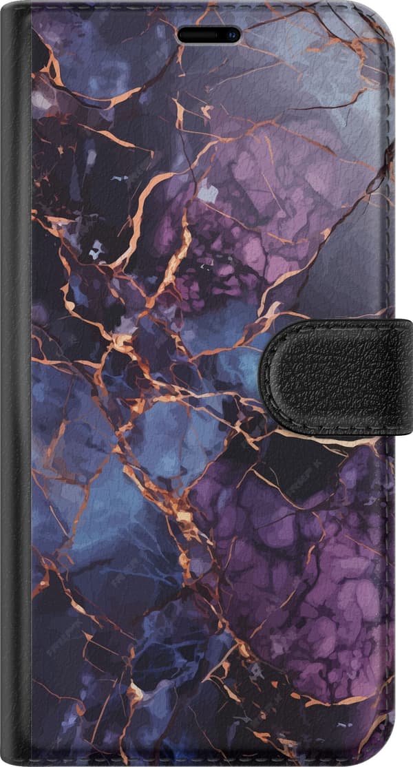 Kompatibelt Plånboksfodral till Apple iPhone 12 mini Marmor Blå Lila