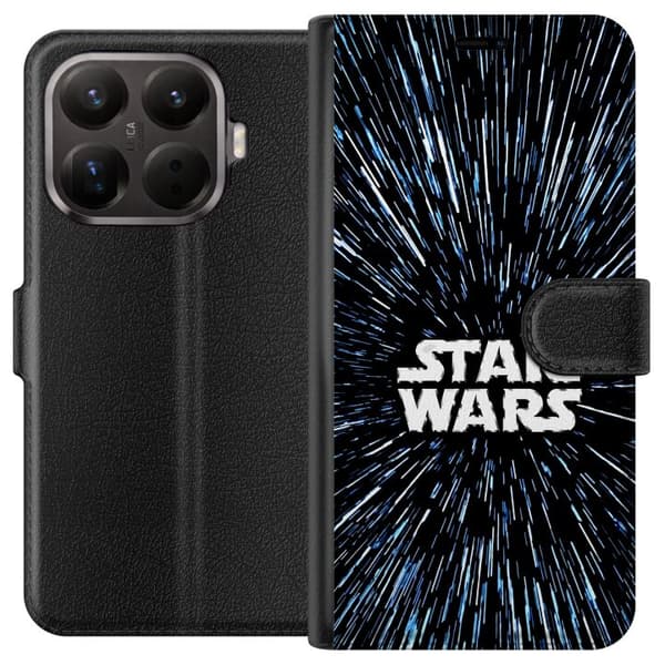 Kompatibel Tegnebogsetui til Xiaomi 15T Pro Star Wars-logo med hyperspace-stjerner i ikonisk sci-fi-design sort