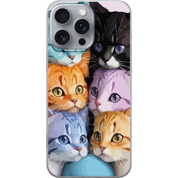 Apple iPhone 16 Pro Max Gennemsigtig cover Farverige Katte