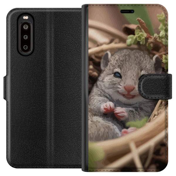 Sony Xperia 10 II Tegnebogsetui Rotte Smilende Dyremotiv By Motiv Urban Grafisk Design Populært Sjovt Motiv Kunstart Stil