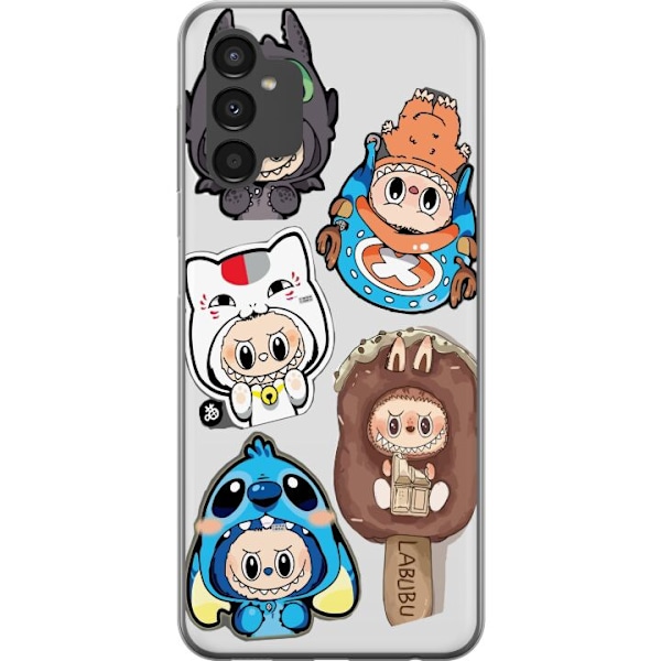 Samsung Galaxy A04s Läpinäkyvä kuori Labubu hahmokokoelma - Pop Mart Labubu The Monsters väriluulisessa muotoilussa