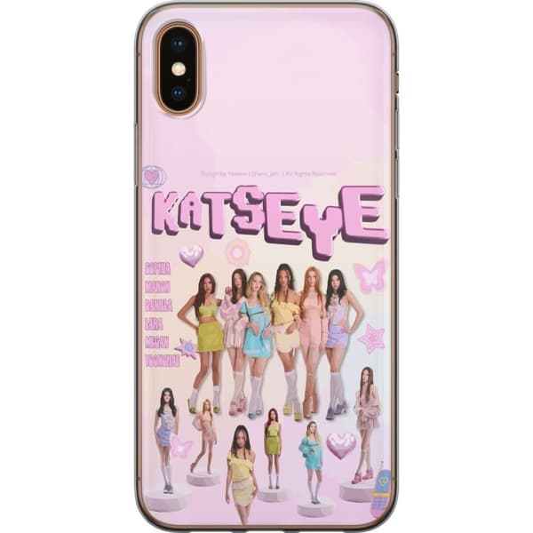 Kompatibelt Mobilskal till Apple iPhone XS KATSEYE pastellcollage rosa