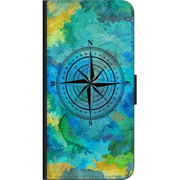 Kompatibelt Lommeboketui til Samsung Galaxy Note20 Turkis kompassrose turkis