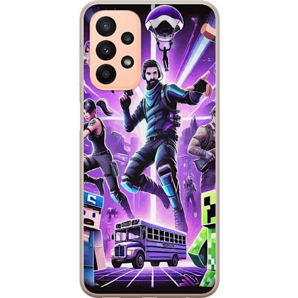 Samsung Galaxy A23 Gennemsigtig cover Fortnite vs Minecraft