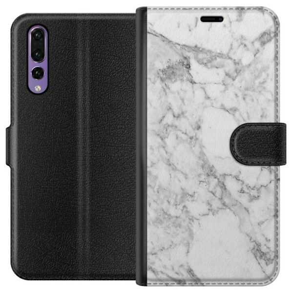 Huawei P20 Pro Tegnebogsetui Marmor Hvid