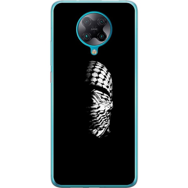 Xiaomi Poco F2 Pro Gennemsigtig cover Keffiyeh-mønster - klassisk sort-hvid palæstinensisk tørklæde med kulturel betydning