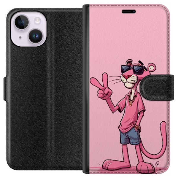 Apple iPhone 15 Tegnebogsetui Pink Panter Peace