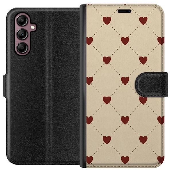 Samsung Galaxy A14 5G Plånboksfodral Heart Grid