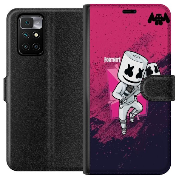 Xiaomi Redmi 10 Plånboksfodral Marshmello Fortnite Skin Emote Gaming DJ Karaktär Populärt Motiv Barn Ungdom Trend