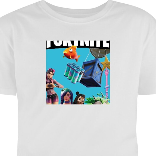 Barn-T-shirt | Bekväm T-shirt för Barn Fortnite vit 2-3 År