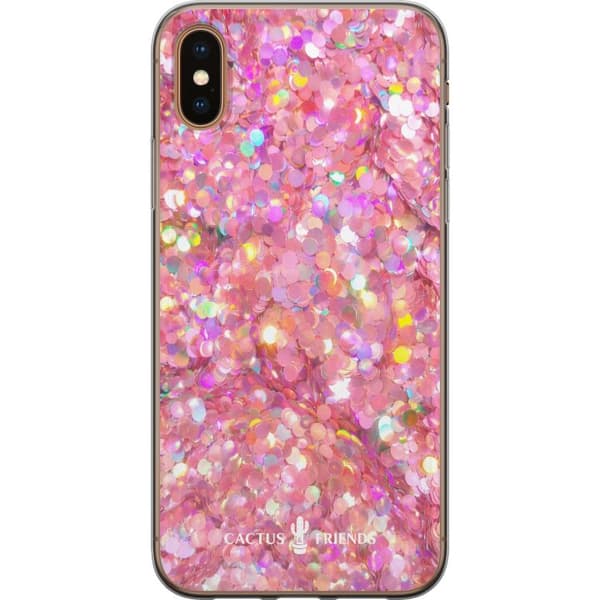 Kompatibelt Mobildeksel til Apple iPhone XS Kaktus og venner – rosa glitter