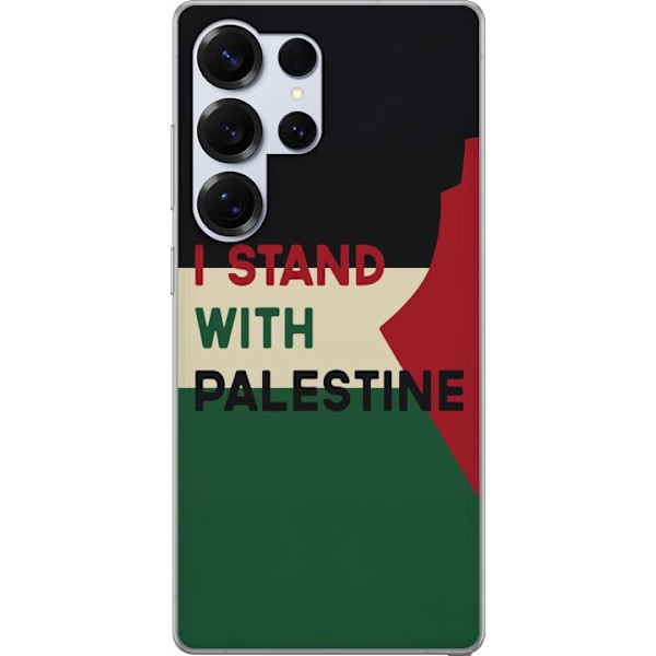 Samsung Galaxy S25 Ultra Genomskinligt Skal Stand with Palestine – solidaritetsdesign med starkt budskap