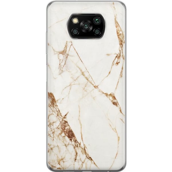 Xiaomi Poco X3 NFC Läpinäkyvä kuori Valkoinen marmori