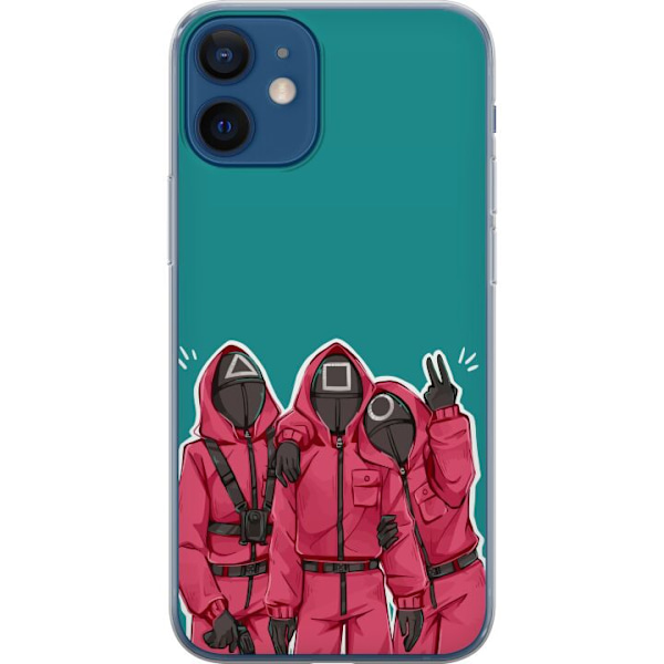 Apple iPhone 12 mini Gennemsigtig cover Squid Game Karakterer Grafisk Design Seriefigurer Populær TV Motiv Asiatisk Stil Spændende Trend