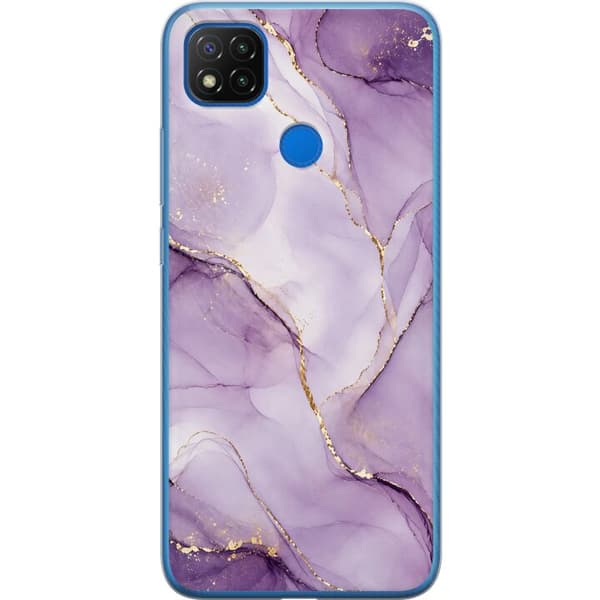 Kompatibelt Mobilskal till Xiaomi Redmi 9C Lilac Gold Flow lila