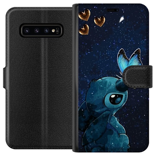 Samsung Galaxy S10 Tegnebogsetui Stitch sommerfugl