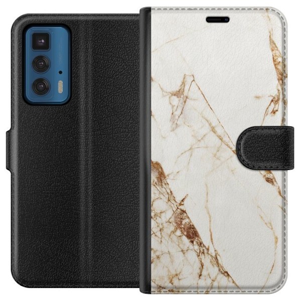 Motorola Edge 20 Pro Plånboksfodral Vit marmor