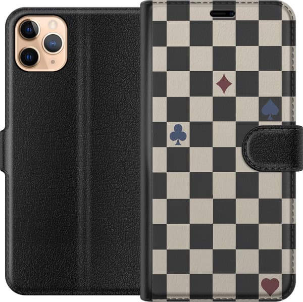 Kompatibelt Plånboksfodral till Apple iPhone 11 Pro Max Svart kortschack svart