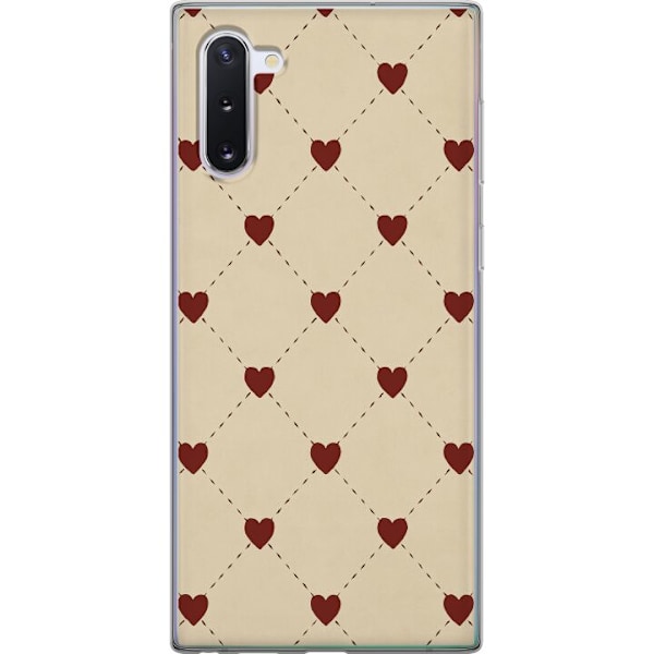 Samsung Galaxy Note10 Genomskinligt Skal Heart Grid