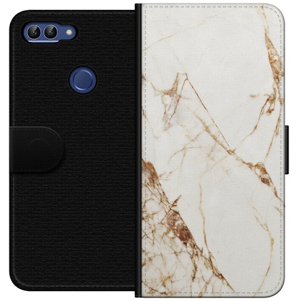Huawei P smart Tegnebogsetui Hvid marmor