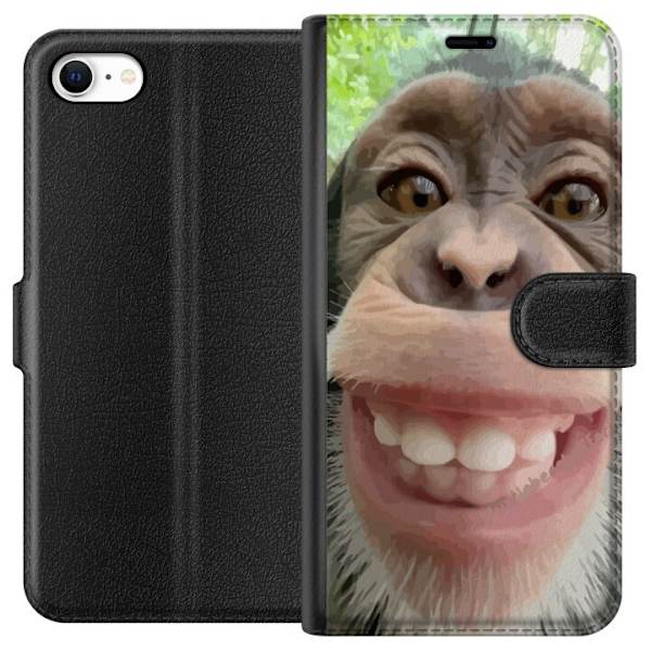 Apple iPhone 6 Plånboksfodral Chimp Selfie Rolig Grafisk Design Apa Djurmotiv Trend Roligt Motiv Populärt Urban Art Stil