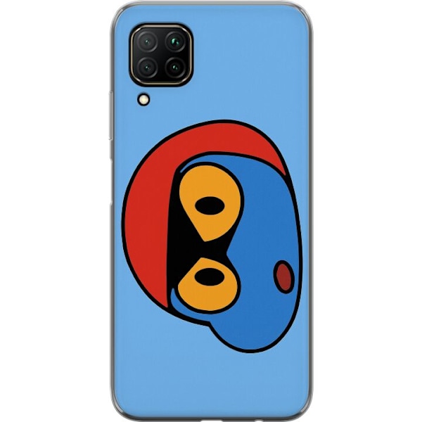 Huawei P40 lite Genomskinligt Skal Bold Bot Head