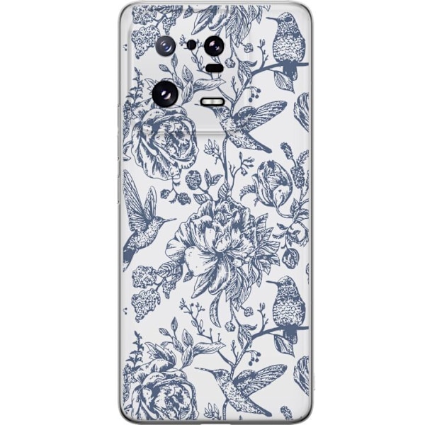 Xiaomi 13 Pro Gennemsigtig cover Blomster & Fugle - Romantisk