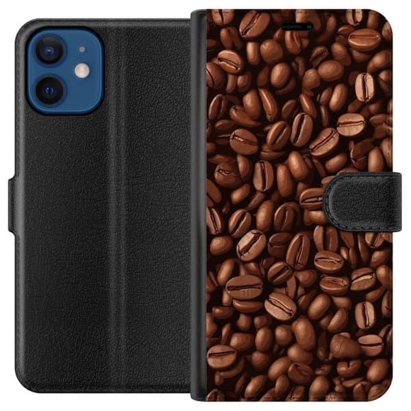 Kompatibel Tegnebogsetui til Apple iPhone 12 Kaffebönor närbild brun
