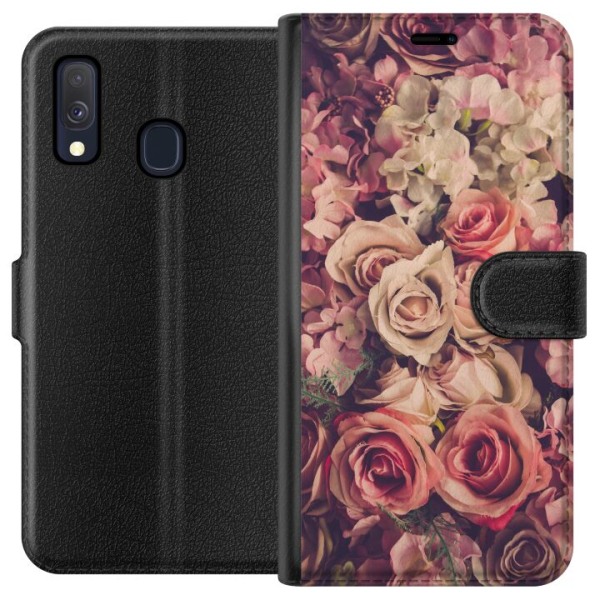 Samsung Galaxy A40 Tegnebogsetui Blomster