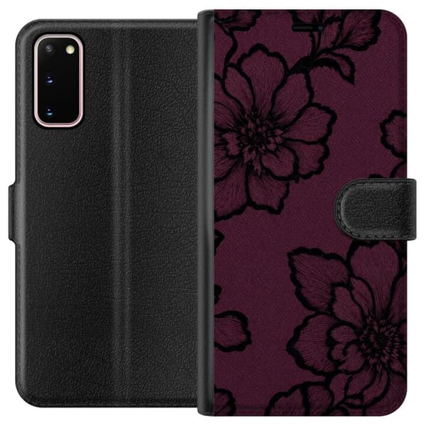 Kompatibel Tegnebogsetui til Samsung Galaxy S20 Brombærblomst lilla