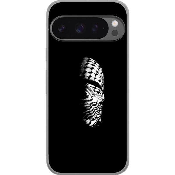 Google Pixel 9 Pro XL Genomskinligt Skal Keffiyeh-mönster – klassisk svartvit palestinasjal med kulturell tyngd
