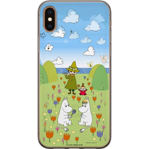 Kompatibelt Mobildeksel til Apple iPhone XS Mumin i blomsteräng grønn