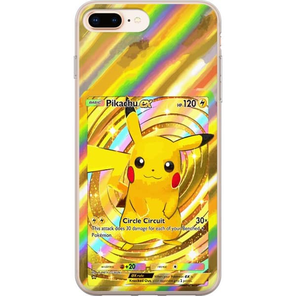 Kompatibel Mobilcover til Apple iPhone 7 Plus Gyldne Pikachu EX-samlerkort med regnbueeffekter guld