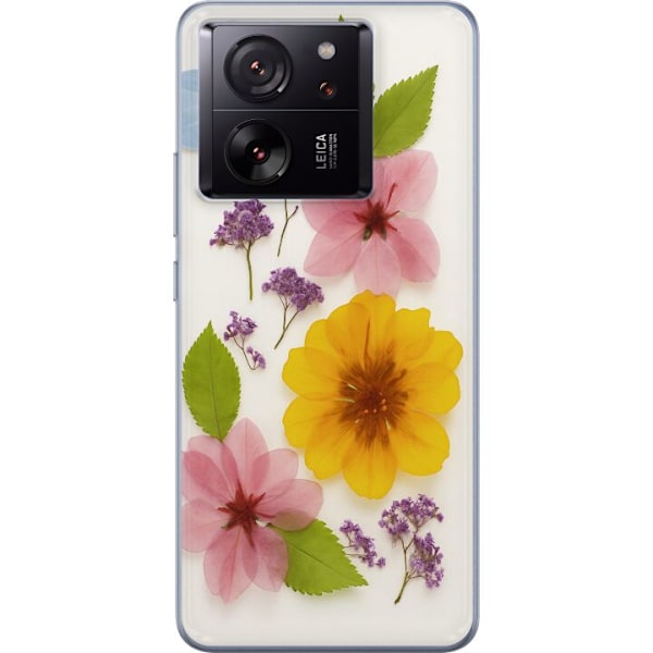 Xiaomi 13T Pro Genomskinligt Skal Pressade blommor