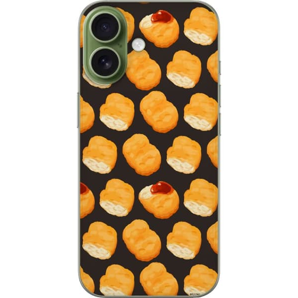 Kompatibelt Mobildeksel til Apple iPhone 17 Mønster med sprø kyllingnuggets og ketchup brun