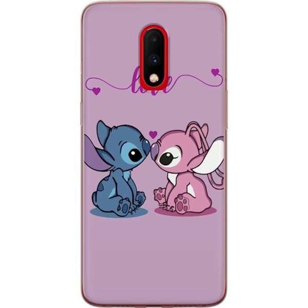 OnePlus 7 Läpinäkyvä kuori Lilo & Stitch – Angel Edition