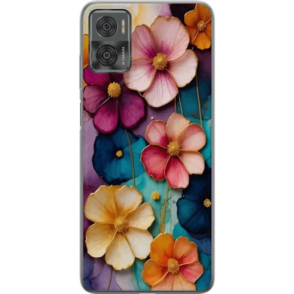 Motorola Moto E22i Gennemsigtig cover Blomster Farver