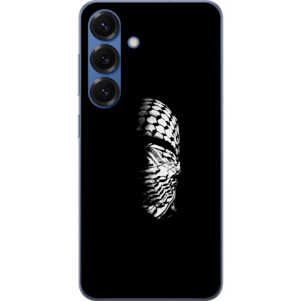 Samsung Galaxy S25+ Läpinäkyvä kuori Keffiyeh-kuviointi - klassinen palestiinalainen mustavalkoinen shaali, jolla on kulttuurinen merkitys