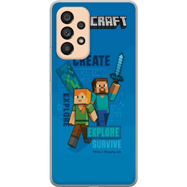 Samsung Galaxy A53 5G Läpinäkyvä kuori Minecraft Luolastot
