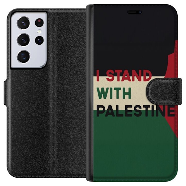 Samsung Galaxy S21 Ultra 5G Lommeboketui Stå opp for Palestin