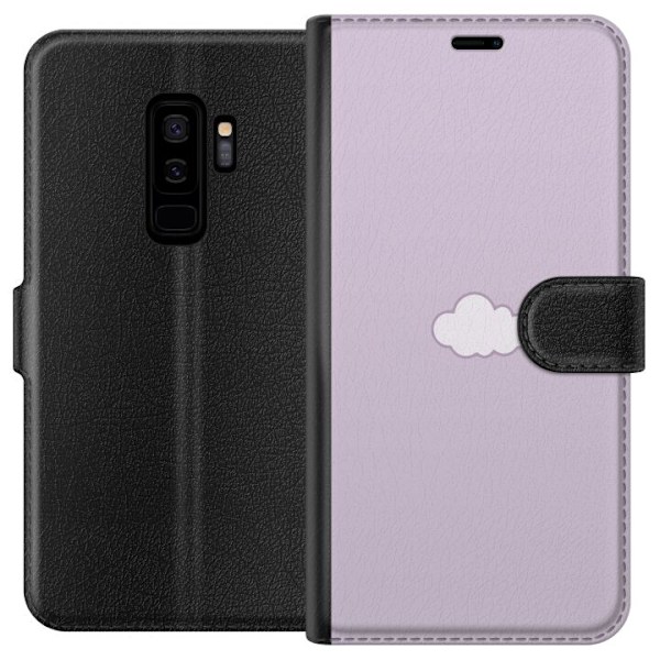 Samsung Galaxy S9+ Plånboksfodral Lila Moln – minimalistiskt moln på lila bakgrund