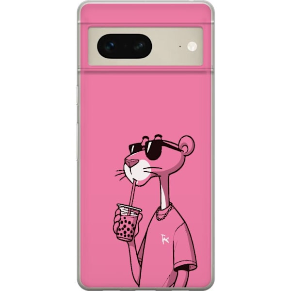 Google Pixel 7 Läpinäkyvä kuori Pink Panteri Juoma