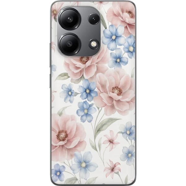 Xiaomi Redmi Note 13 4G Gjennomsiktig deksel Romantiske blomst