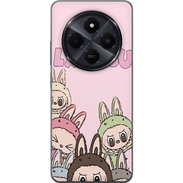 Xiaomi Redmi A4 Genomskinligt Skal Labubu Pop Mart Karaktärer Figurer Samlarobjekt Populär Figurserie Design Pop Mart Toy Art Motiv